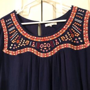Navy Blue Mexico Inspired Dress